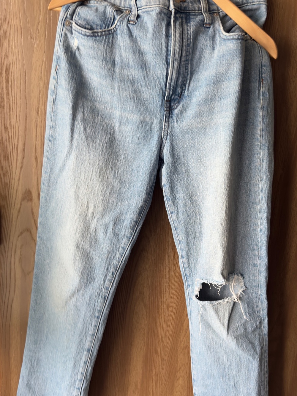 Madewell The Perfect Vintage Jean Light Blue High-Rise Distressed W30T